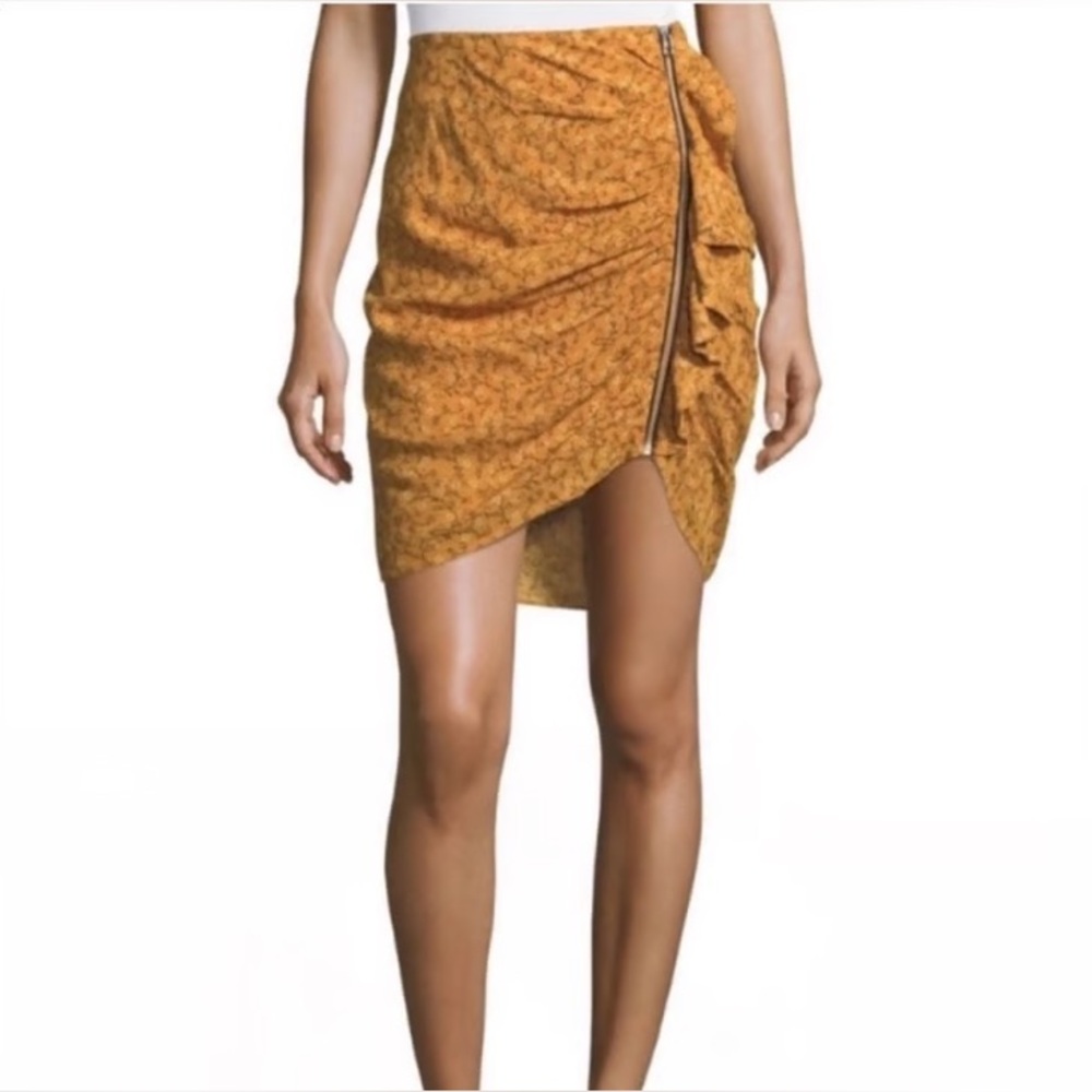 Veronica Beard Spencer Floral Ruffle Ruched Mini Skirt,
Size 0
